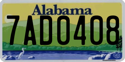 AL license plate 7AD0408