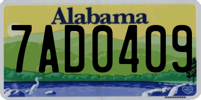 AL license plate 7AD0409