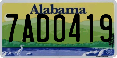 AL license plate 7AD0419