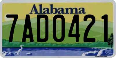 AL license plate 7AD0421