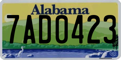AL license plate 7AD0423