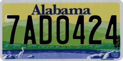 AL license plate 7AD0424