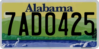 AL license plate 7AD0425