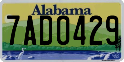 AL license plate 7AD0429