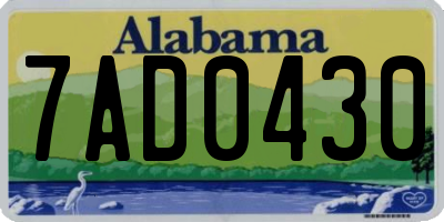 AL license plate 7AD0430