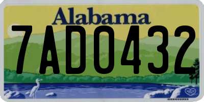 AL license plate 7AD0432