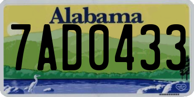 AL license plate 7AD0433