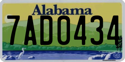 AL license plate 7AD0434