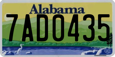 AL license plate 7AD0435