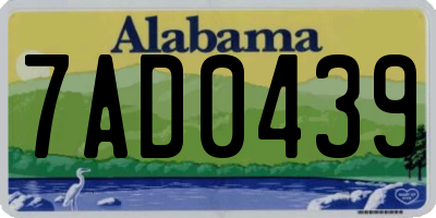 AL license plate 7AD0439