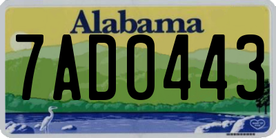 AL license plate 7AD0443
