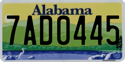 AL license plate 7AD0445