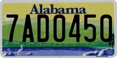 AL license plate 7AD0450