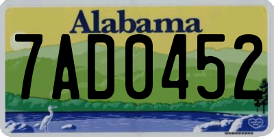 AL license plate 7AD0452