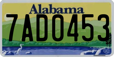 AL license plate 7AD0453