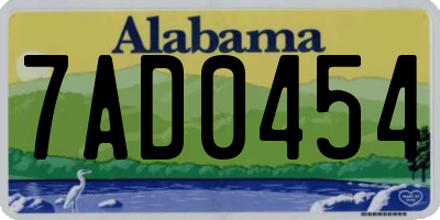 AL license plate 7AD0454