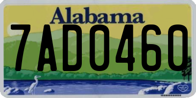 AL license plate 7AD0460