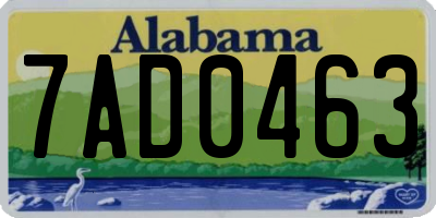 AL license plate 7AD0463