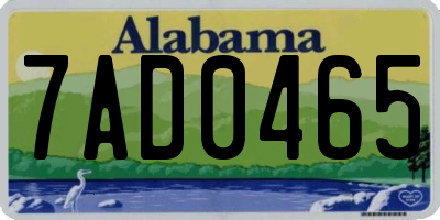 AL license plate 7AD0465