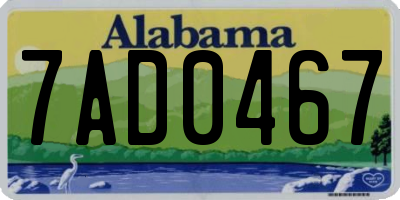 AL license plate 7AD0467