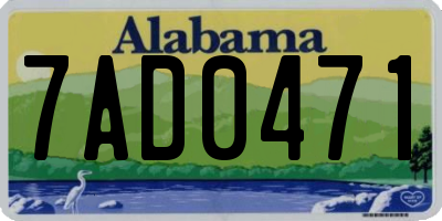 AL license plate 7AD0471