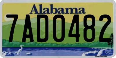AL license plate 7AD0482