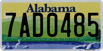 AL license plate 7AD0485