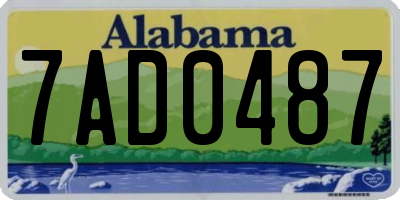 AL license plate 7AD0487
