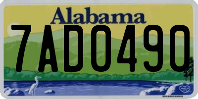 AL license plate 7AD0490