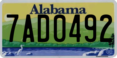 AL license plate 7AD0492