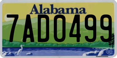 AL license plate 7AD0499