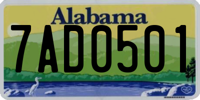 AL license plate 7AD0501