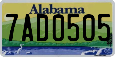 AL license plate 7AD0505
