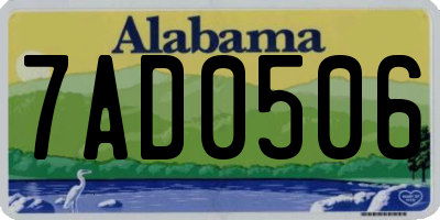 AL license plate 7AD0506