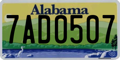 AL license plate 7AD0507