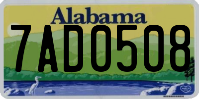AL license plate 7AD0508