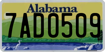 AL license plate 7AD0509