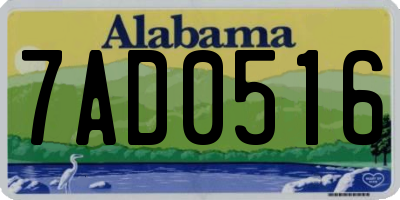 AL license plate 7AD0516