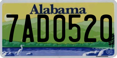 AL license plate 7AD0520