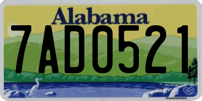 AL license plate 7AD0521
