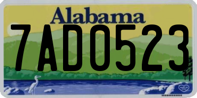 AL license plate 7AD0523