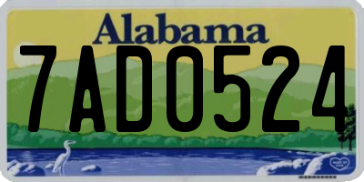 AL license plate 7AD0524