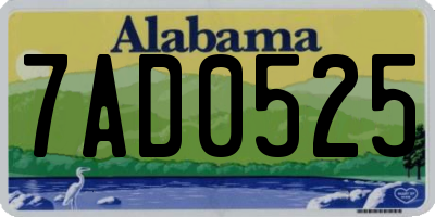 AL license plate 7AD0525