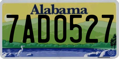 AL license plate 7AD0527