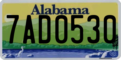 AL license plate 7AD0530