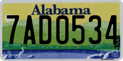 AL license plate 7AD0534