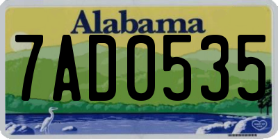 AL license plate 7AD0535