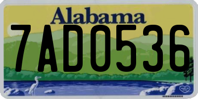 AL license plate 7AD0536
