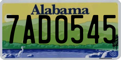 AL license plate 7AD0545