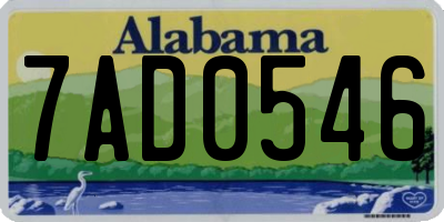 AL license plate 7AD0546